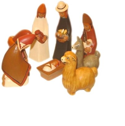Kerstgroep 8 figuren gebogen