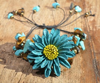 Armband margriet blauw